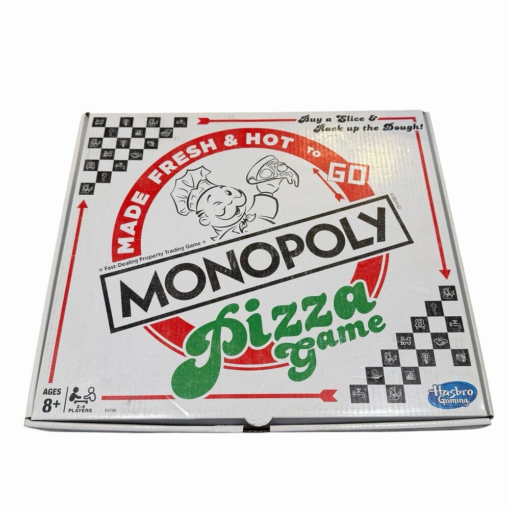 Monopoly Pizza Game Hasbro Gaming Ages 8+ 2-4 Players Open Box Never Played